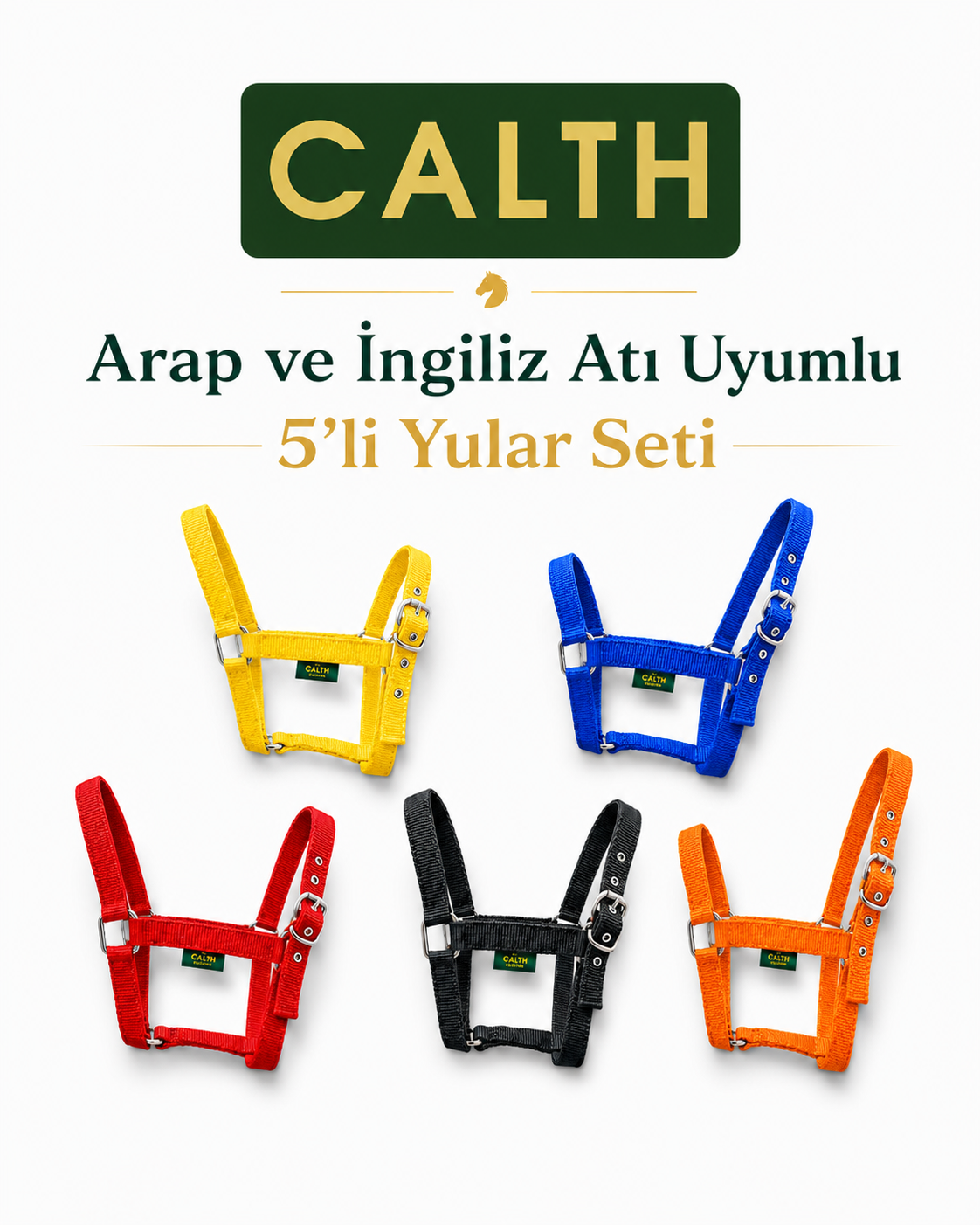 Arap ve İngiliz Atı Uyumlu 5’li Yular Seti